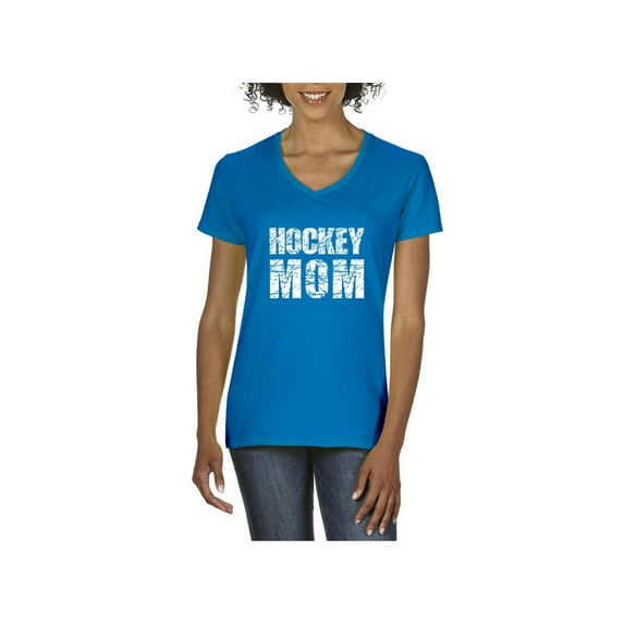 Normal is Boring - Women's T-Shirt V-Neck Short Sleeve, up to Women Size 3XL - Hockey Mom