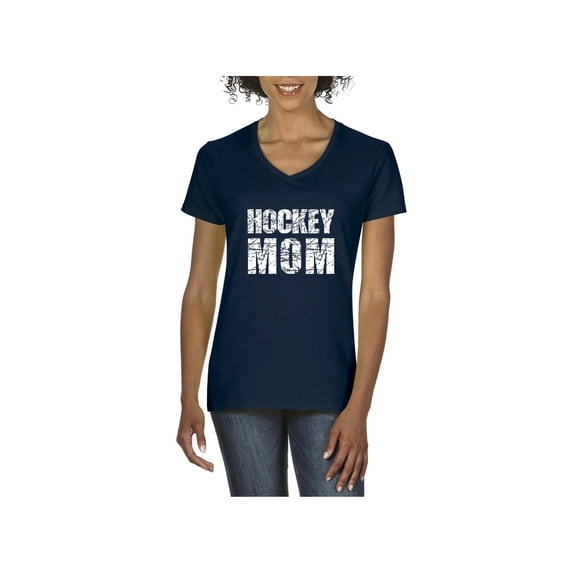 Normal is Boring - Women's T-Shirt V-Neck Short Sleeve, up to Women Size 3XL - Hockey Mom