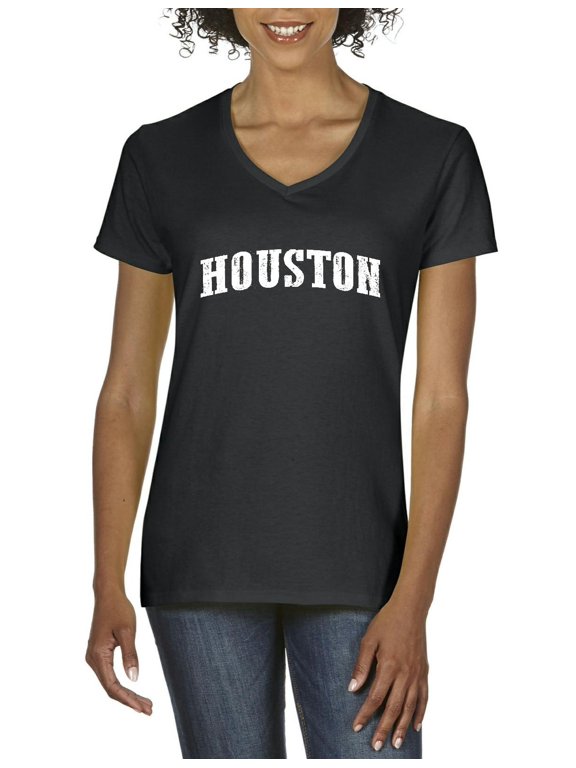 - Women's T-Shirt V-Neck Short Sleeve, up to Women Size 3XL - Houston