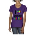 thumbnail image 1 of IWPF - Women's T-Shirt V-Neck Short Sleeve - I Love Someone With Autism, 1 of 5
