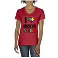 thumbnail image 1 of IWPF - Women's T-Shirt V-Neck Short Sleeve - I Love Someone With Autism, 1 of 5