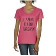 thumbnail image 1 of Normal is Boring - Women's T-Shirt V-Neck Short Sleeve, up to Women Size 3XL - I Speak Fluent Sarcasm, 1 of 5