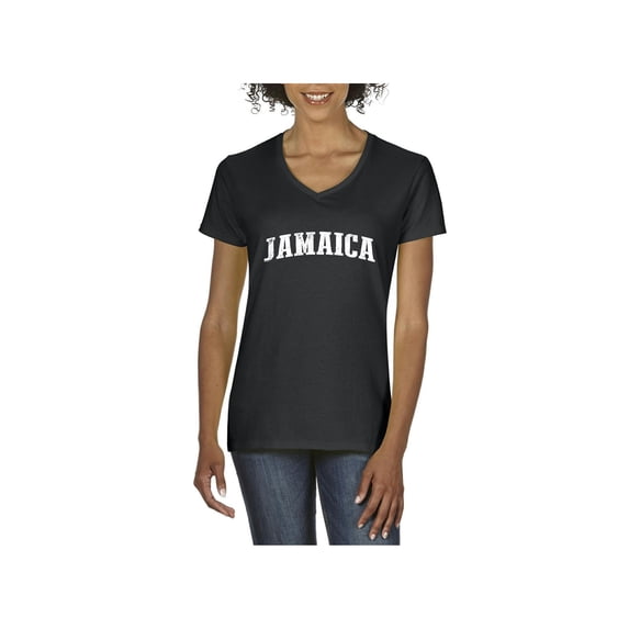 NIB - Women's T-Shirt V-Neck Short Sleeve - Jamaica