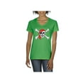 thumbnail image 1 of Normal is Boring - Women's T-Shirt V-Neck Short Sleeve, up to Women Size 3XL - Jolly Roger Skull & Crossbones, 1 of 5