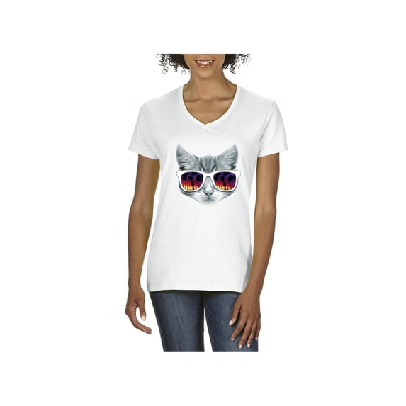 Normal is Boring - Women's T-Shirt V-Neck Short Sleeve, up to Women Size 3XL - Kitty