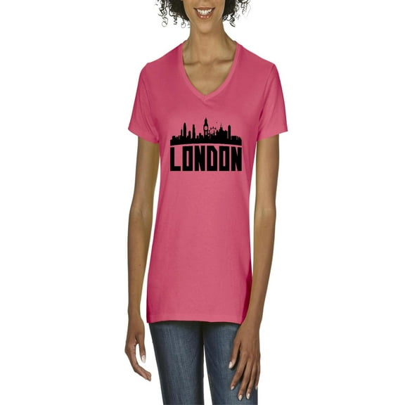 NIB - Women's T-Shirt V-Neck Short Sleeve - London