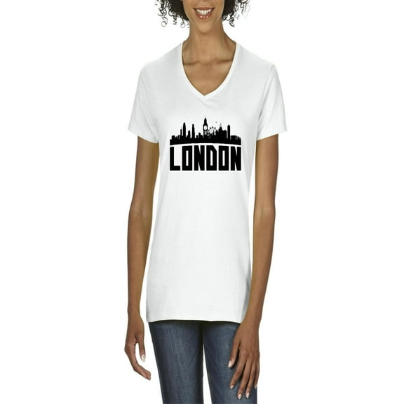 NIB - Women's T-Shirt V-Neck Short Sleeve - London