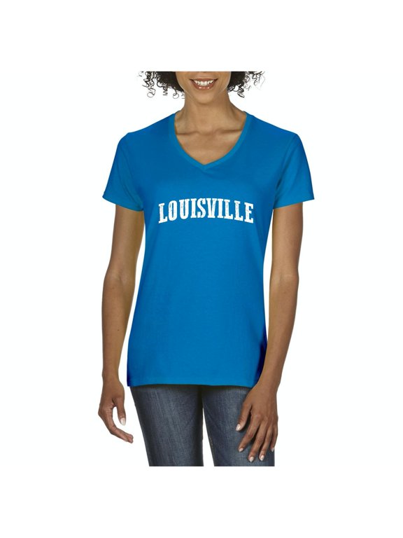 - Women's T-Shirt V-Neck Short Sleeve, up to Women Size 3XL - Louisville