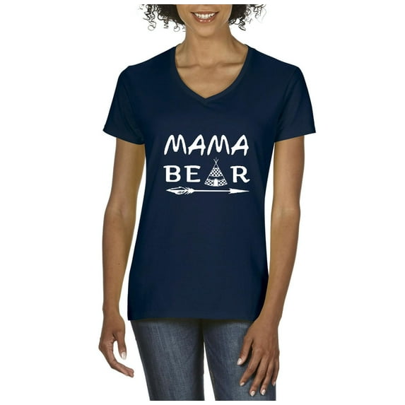 Normal is Boring - Women's T-Shirt V-Neck Short Sleeve, up to Women Size 3XL - Mama Bear