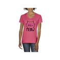 thumbnail image 1 of Normal is Boring - Women's T-Shirt V-Neck Short Sleeve, up to Women Size 3XL - Meow Cute Cat Kitty, 1 of 5