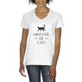 thumbnail image 1 of Normal is Boring - Women's T-Shirt V-Neck Short Sleeve, up to Women Size 3XL - Mother of Cats, 1 of 5