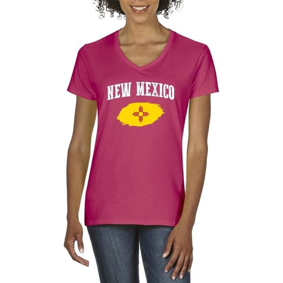 Normal is Boring - Women's T-Shirt V-Neck Short Sleeve, up to Women Size 3XL - New Mexico