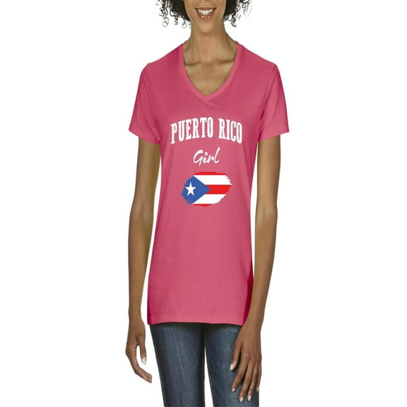 NIB - Women's T-Shirt V-Neck Short Sleeve - Puerto Rico Girl