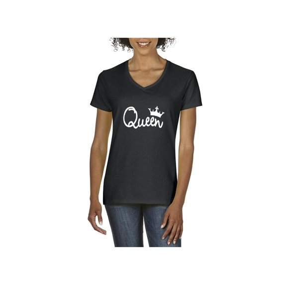 NIB - Women's T-Shirt V-Neck Short Sleeve - Queen Crown