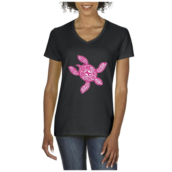 Normal is Boring - Women's T-Shirt V-Neck Short Sleeve, up to Women Size 3XL - Sea Turtle Hawaii