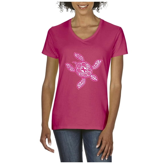 Normal is Boring - Women's T-Shirt V-Neck Short Sleeve, up to Women Size 3XL - Sea Turtle Hawaii