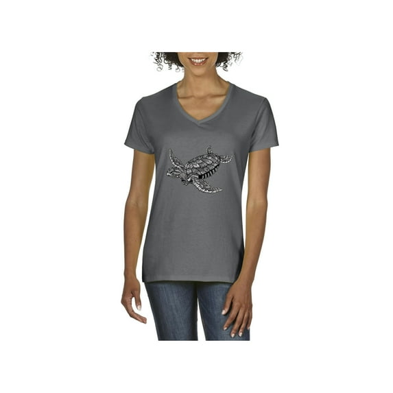Normal is Boring - Women's T-Shirt V-Neck Short Sleeve, up to Women Size 3XL - Sea Turtle Hawaii