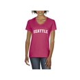 thumbnail image 1 of Normal is Boring - Women's T-Shirt V-Neck Short Sleeve, up to Women Size 3XL - Seattle, 1 of 5