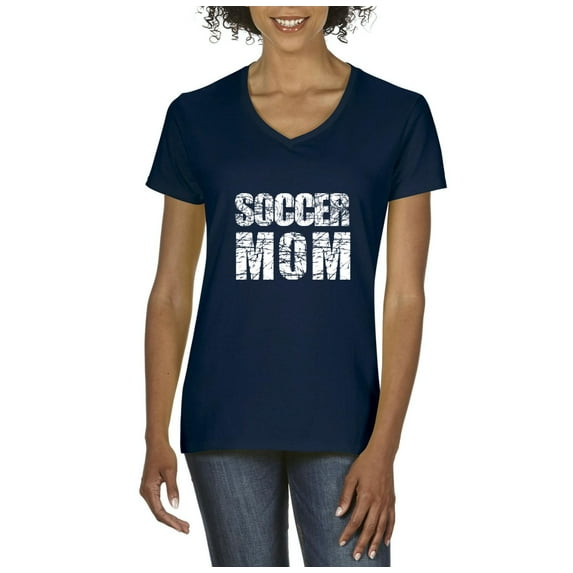 NIB - Women's T-Shirt V-Neck Short Sleeve - Soccer Mom
