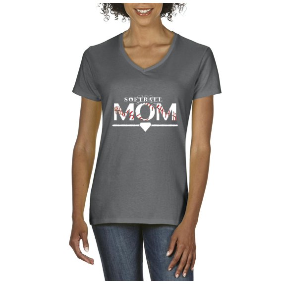 NIB - Women's T-Shirt V-Neck Short Sleeve - Softball Mom