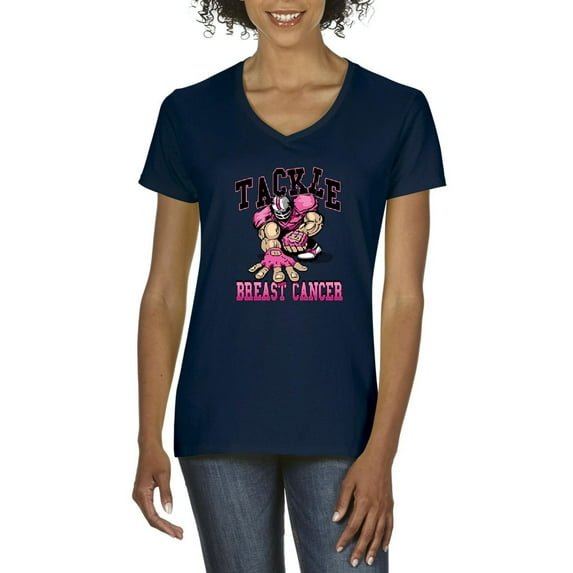 Normal is Boring - Women's T-Shirt V-Neck Short Sleeve, up to Women Size 3XL - Tackle Breast Cancer
