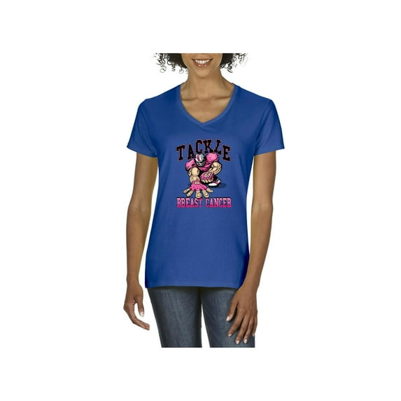 Normal is Boring - Women's T-Shirt V-Neck Short Sleeve, up to Women Size 3XL - Tackle Breast Cancer