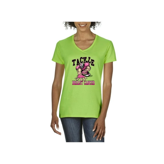 Normal is Boring - Women's T-Shirt V-Neck Short Sleeve, up to Women Size 3XL - Tackle Breast Cancer