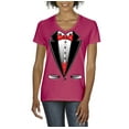 thumbnail image 1 of Normal is Boring - Women's T-Shirt V-Neck Short Sleeve, up to Women Size 3XL - Tuxedo Prom Costume, 1 of 5