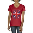 thumbnail image 1 of Normal is Boring - Women's T-Shirt V-Neck Short Sleeve, up to Women Size 3XL - Union Jack British Flag, 1 of 5