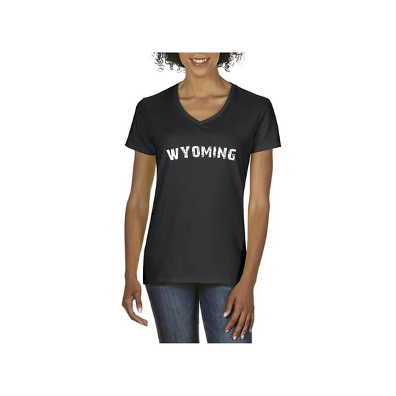 Normal is Boring - Women's T-Shirt V-Neck Short Sleeve, up to Women Size 3XL - Wyoming