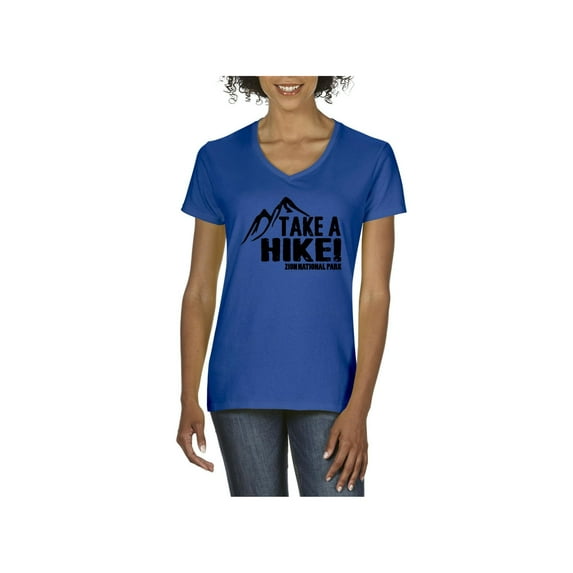 NIB - Women's T-Shirt V-Neck Short Sleeve - Zion Park Take a Hike