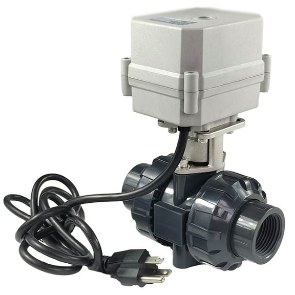 Normally Closed 110VAC-230VAC Motorized Ball Valve,2" PVC Electric Ball Valve ,With U.S. Plug