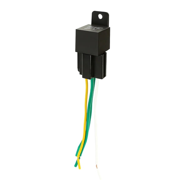 Normally Closed Car Relay DC 12V 40A 4 Pin with SPDT 12AWG Harness Sockets Fuse Waterproof ColorLabeled Wire Automotive for Truck Van Motorcycle Boat Heavy Duty