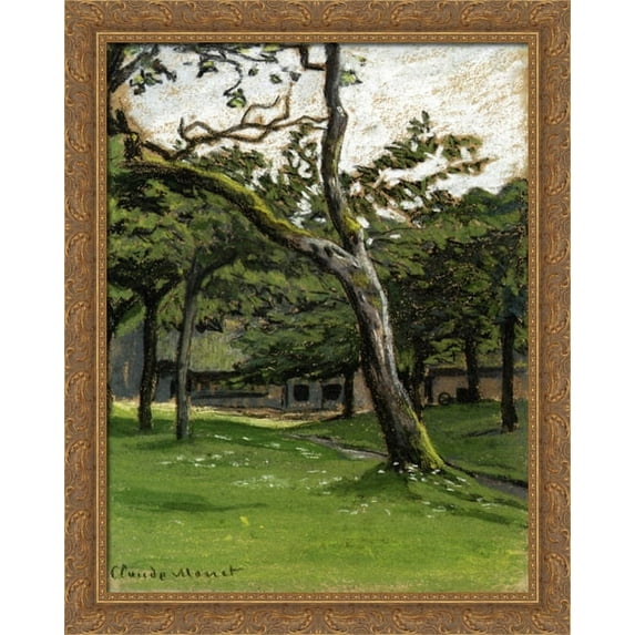 Norman Farm through the Trees 28x36 Large Gold Ornate Wood Framed Canvas Art by Claude Monet