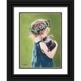 thumbnail image 1 of Norman, Michele 12x14 Black Ornate Wood Framed with Double Matting Museum Art Print Titled - Girl with Bunny, 1 of 4