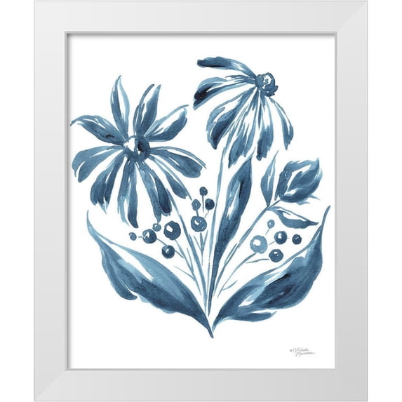Norman, Michele 12x14 White Modern Wood Framed Museum Art Print Titled - Blue Daisy #2