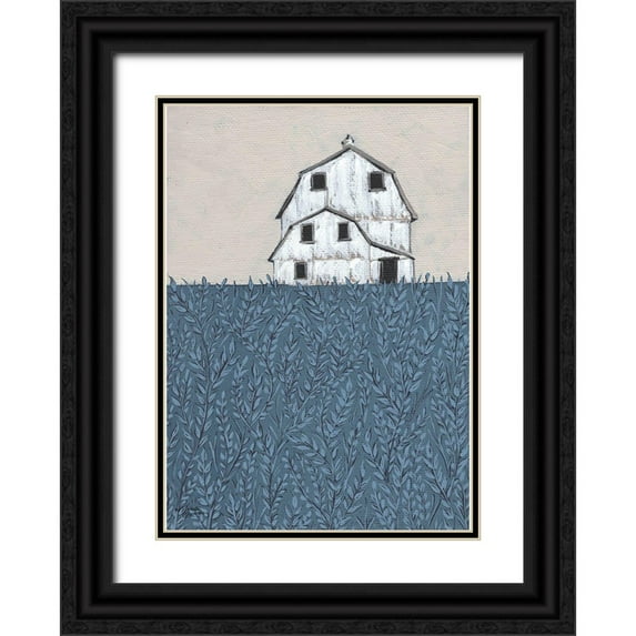 Norman, Michele 18x24 Black Ornate Wood Framed with Double Matting Museum Art Print Titled - Fields of Blue