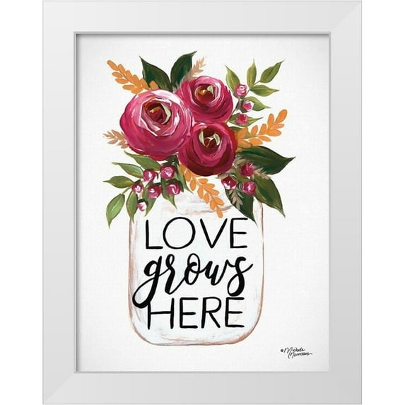Norman, Michele 19x24 White Modern Wood Framed Museum Art Print Titled - Love Grows Here