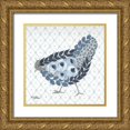 thumbnail image 1 of Norman, Michele 20x20 Gold Ornate Wood Framed with Double Matting Museum Art Print Titled - Blue Country Hen, 1 of 4