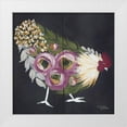 thumbnail image 1 of Norman, Michele 20x20 White Modern Wood Framed Museum Art Print Titled - Floral Hen on Black, 1 of 4