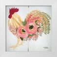 thumbnail image 1 of Norman, Michele 20x20 White Modern Wood Framed Museum Art Print Titled - Floral Rooster on White, 1 of 4