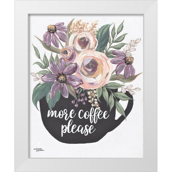 Norman, Michele 20x24 White Modern Wood Framed Museum Art Print Titled - More Coffee Please