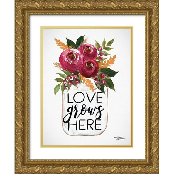 Norman, Michele 25x32 Gold Ornate Wood Framed with Double Matting Museum Art Print Titled - Love Grows Here