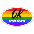 thumbnail image 1 of Norman OK Oklahoma Cleveland County Rainbow Pride Flag 6 Stripes Pride Flag Euro Decal Bumper Sticker 3M Vinyl 3" x 5", 1 of 3