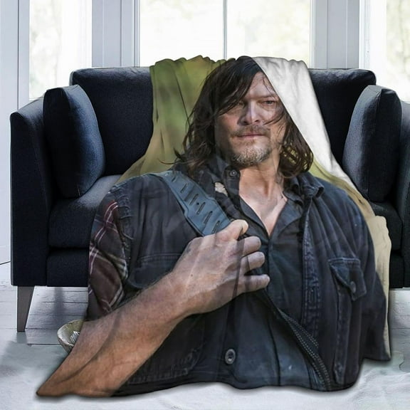 Norman Reedus Blanket Bedding Fleece Blanket Daryl Dixon Soft Throw Blankets Lightweight Anti-Static Blanket - 3 Sizes