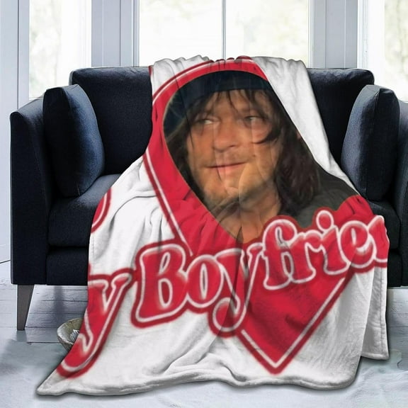 Norman Reedus Blanket Daryl Dixon Bedding Fleece Blanket Soft Throw Blankets Lightweight Anti-Static Blanket - 3 Sizes