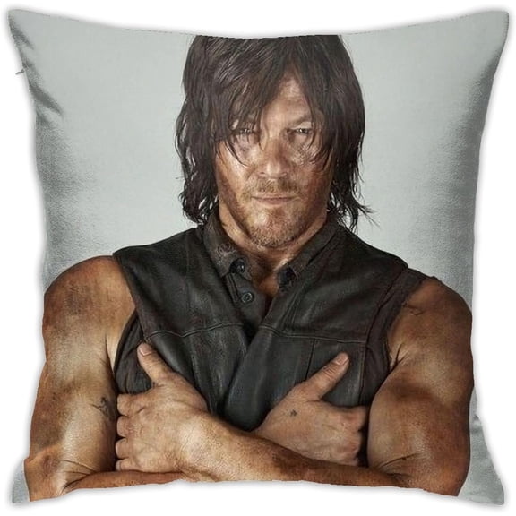 Norman Reedus Pillowcase Daryl Dixon Soft Comfortable Pillow Covers with Zipper Pillow Protectors 18x18 inch