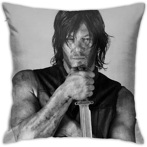 Norman Reedus Pillowcase Daryl Dixon Soft Comfortable Pillow Covers with Zipper Pillow Protectors 18x18 inch
