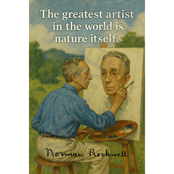 Norman Rockwell Famous Quote Poster "Nature Itself Is the Greatest Artist" 18 inch x 12 inch