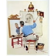 thumbnail image 1 of Norman Rockwell Triple Self Portrait - CANVAS or PRINT WALL ART, 1 of 3
